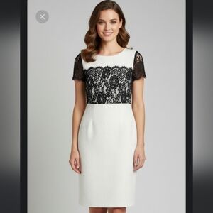 Preston & York  Black and White Lace Dress